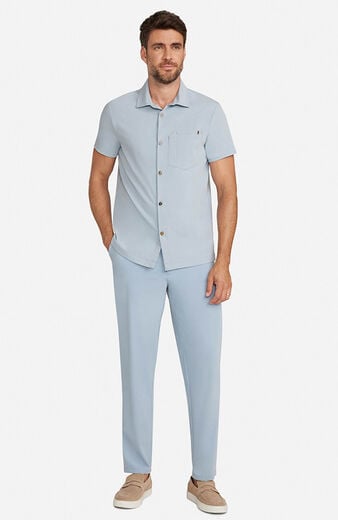 Men’s Button-Up Short Sleeve Scrub Top Men’s Button-Up Short Sleeve Scrub Top