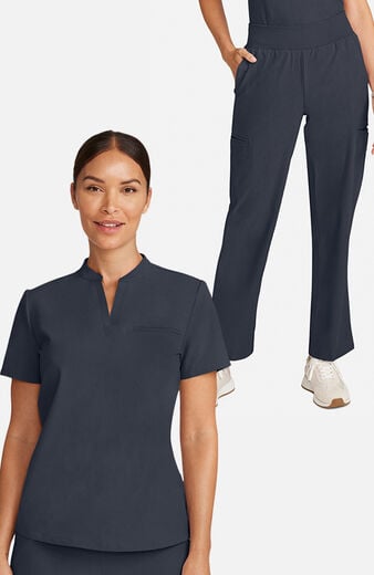 Women's Scrub Set: Taiga Welt Pocket Top & Straight Leg Ankle Pant Women's Scrub Set: Taiga Welt Pocket Top & Straight Leg Ankle Pant