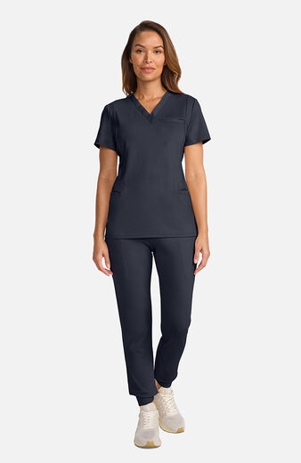 Women's Ponte V-Neck Scrub Top Women's Ponte V-Neck Scrub Top