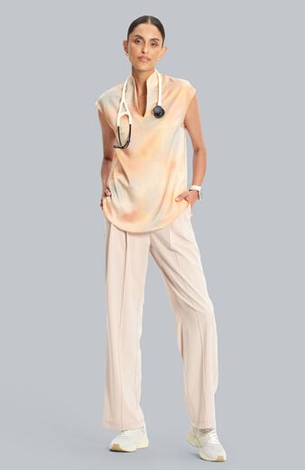 Women's Mock Neck Silk Dolman Print Scrub Top Women's Mock Neck Silk Dolman Print Scrub Top