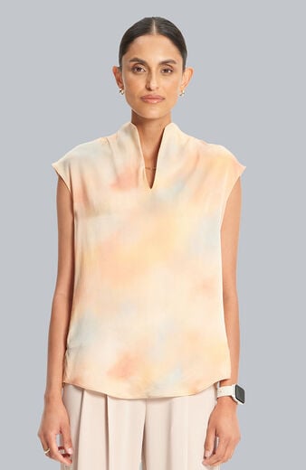 Women's Mock Neck Silk Dolman Print Scrub Top Women's Mock Neck Silk Dolman Print Scrub Top