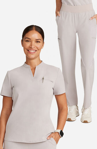 Women's Scrub Set: Taiga Welt Pocket Top & Straight Leg Ankle Pant Women's Scrub Set: Taiga Welt Pocket Top & Straight Leg Ankle Pant