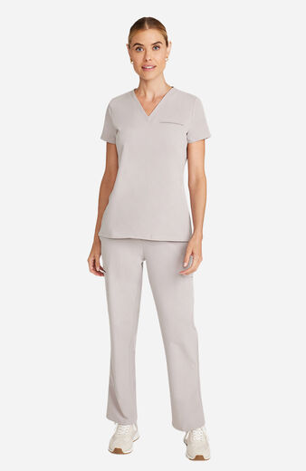 Women's Scrub Set: Flora 3-Pocket Top & Straight Leg Ankle Pant Women's Scrub Set: Flora 3-Pocket Top & Straight Leg Ankle Pant