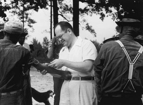 A Tuskegee man receives treatment. 