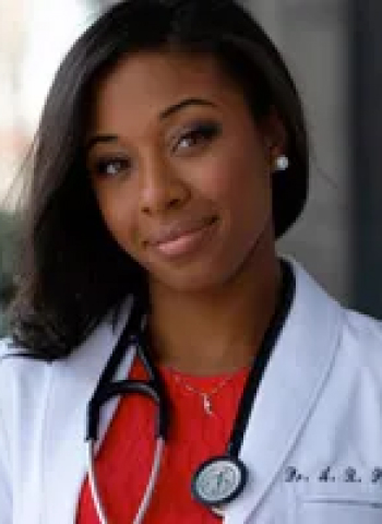 image of fellow colleague, Dr. Peterson, wearing a Medelita coat