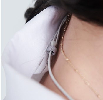 Women's Vandi Lab Coat collar detail
