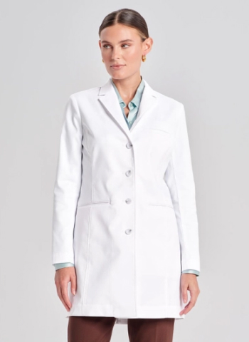 shop Medelita women's Rebecca slim fit lab coat