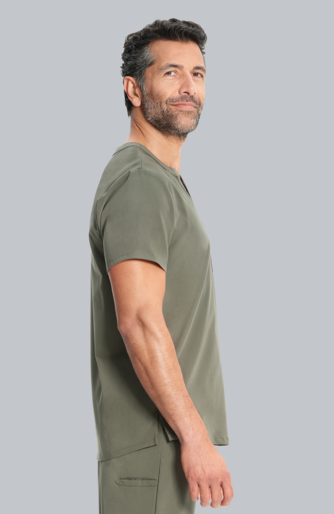 Men's Cirrus Split Crew Neck Scrub Top, OLV Olive | olive, large