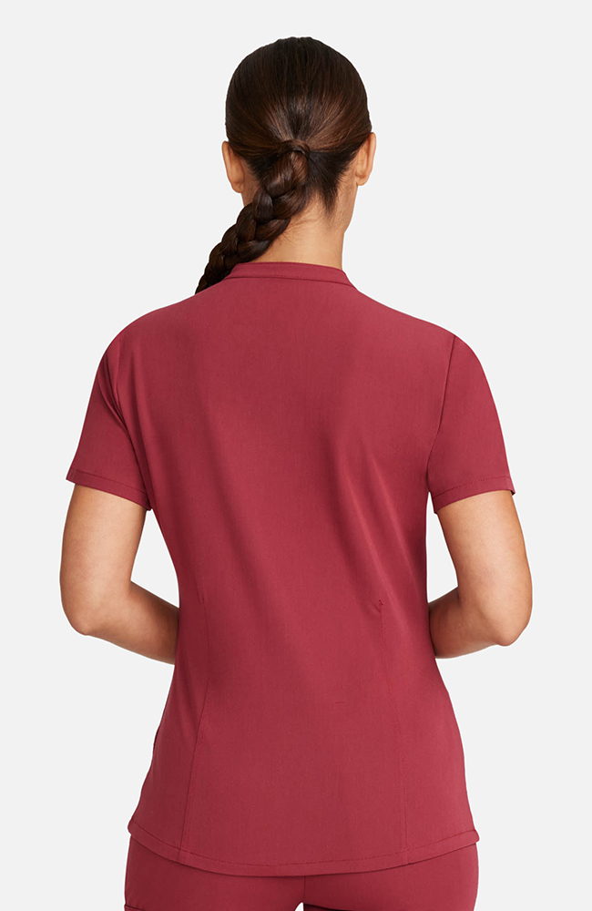 Women's Taiga Welt Pocket Scrub Top, CHW Cherry Wood | red, large