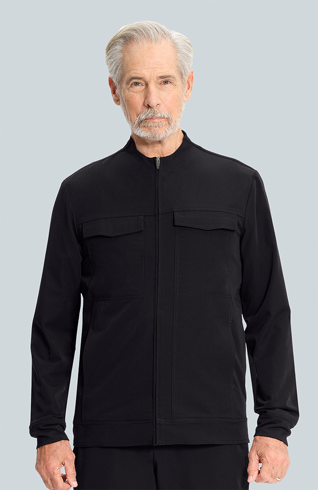 Men's Equinox 4-Pocket Scrub Jacket, BLK Black, large
