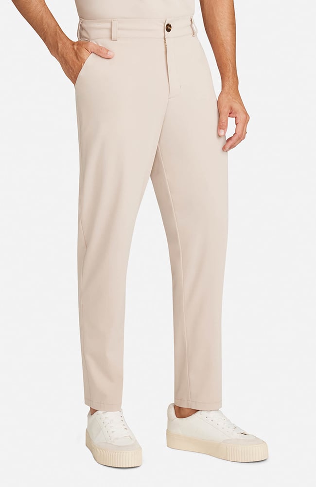 Men's Scrub Set: Button-Up Short Sleeve Top & Cuffed Trouser Pant, , large