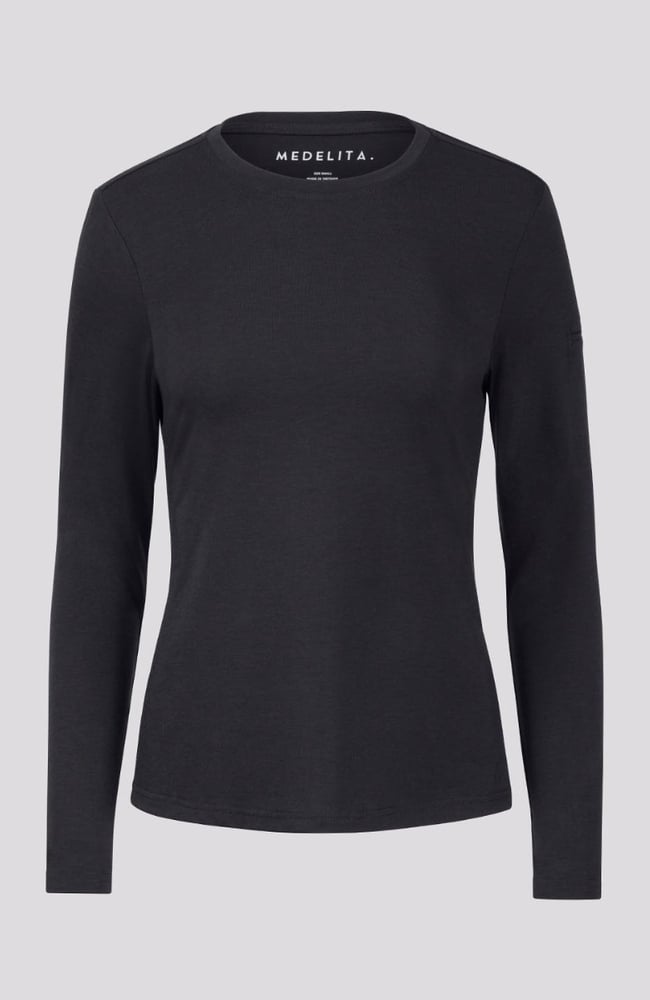 Women's Eco Long Sleeve Tee, BLK Black, large