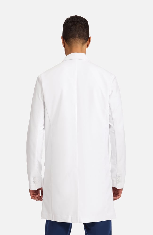 Men's Anthony Flap Pocket 38" Lab Coat, WHT White | white, large