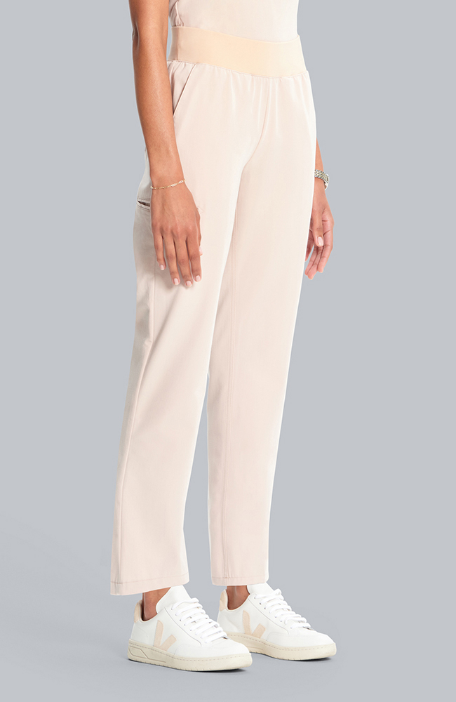 Women's Scrub Set: Flora 3-Pocket Top & Straight Leg Ankle Pant, TAT Toasted Tan | brown, large