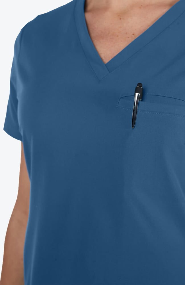 Women's Vista V-Neck Scrub Top, OCE Ocean | blue, large