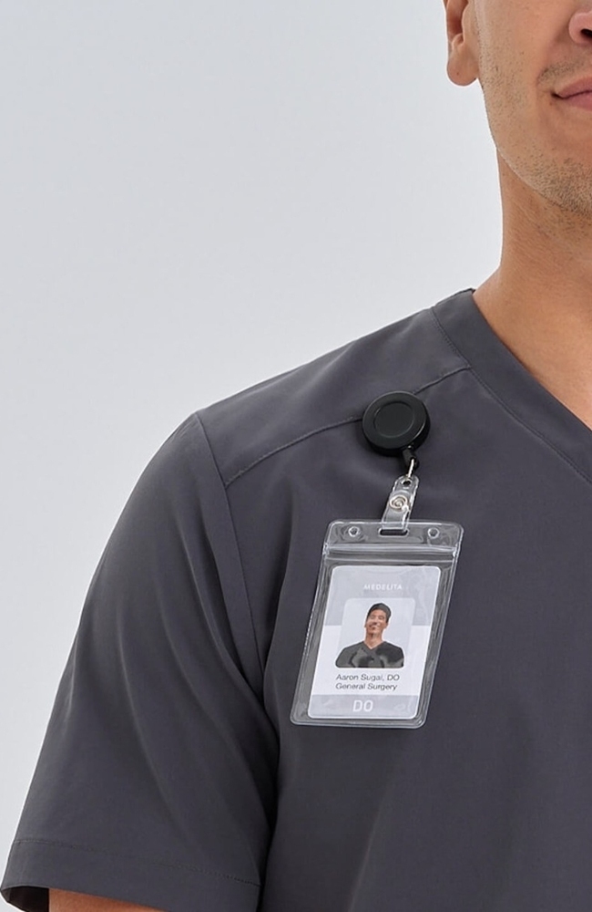 Men's Apex V-Neck Scrub Top, PWT Pewter, large