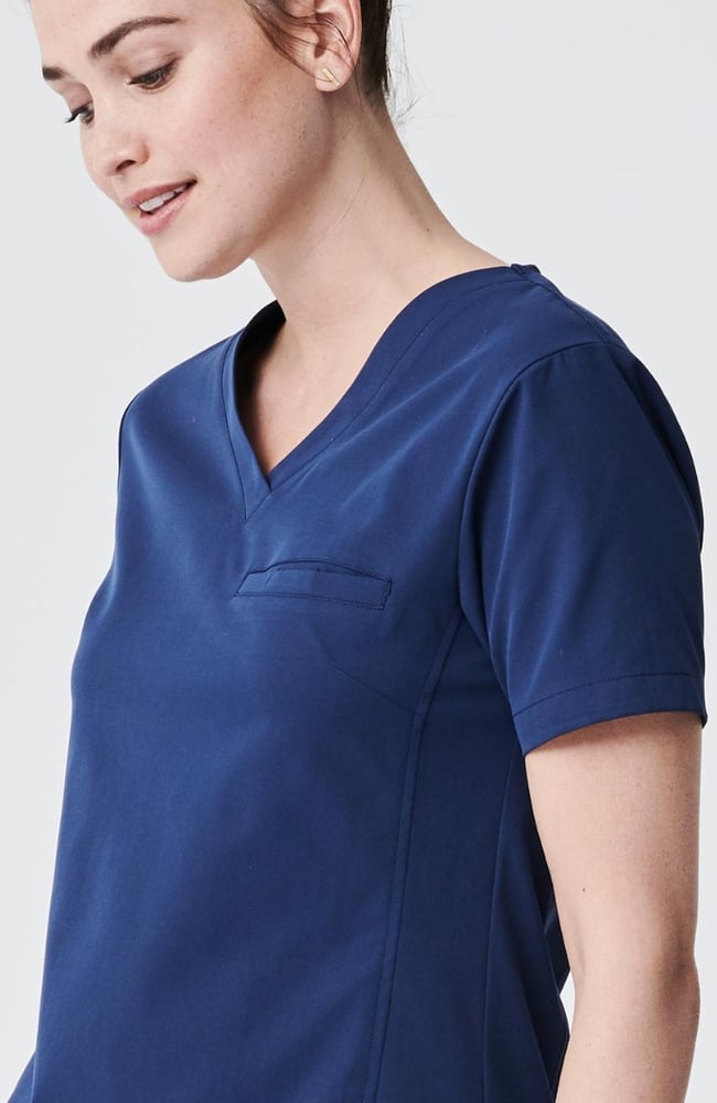 Women's Vista V-Neck Scrub Top, NAV Navy Blue | navy, large