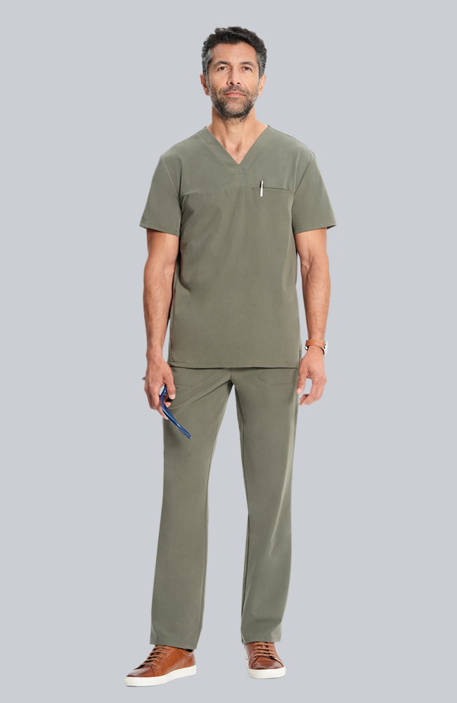 Men's Scrub Set: Vapor 3-Pocket Top &  Zephyr Straight Leg Pant, OLV Olive | olive, large