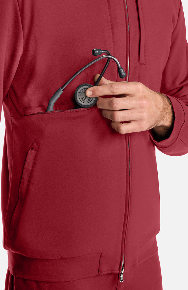 Men's Ponte Track Jacket, CHW Cherry Wood | red, large