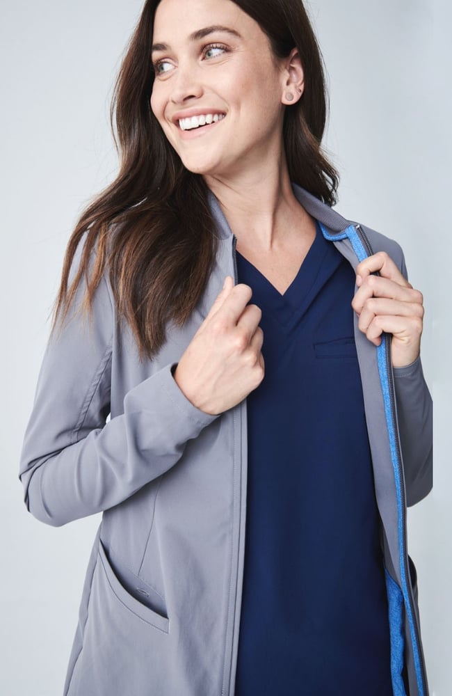 Women's Kinetic Scrub Jacket, GRE Grey | grey, large