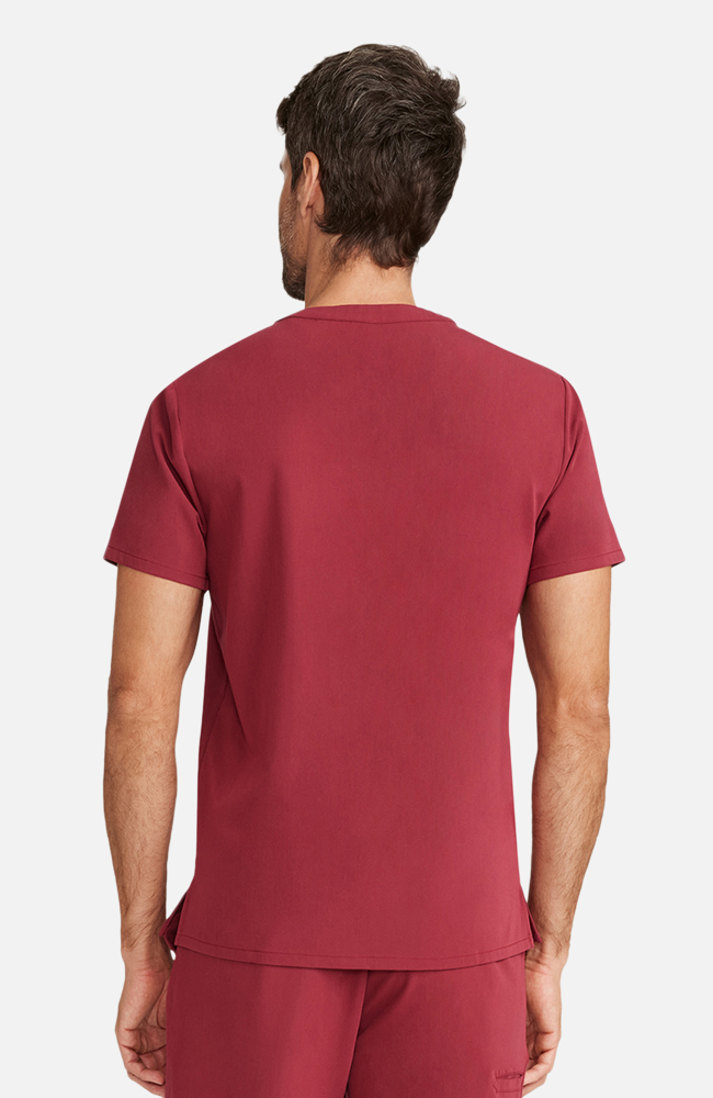 Men's Scrub Set: Cirrus Split Neck Top & Zephyr Straight Leg Pant, CHW Cherry Wood | red, large