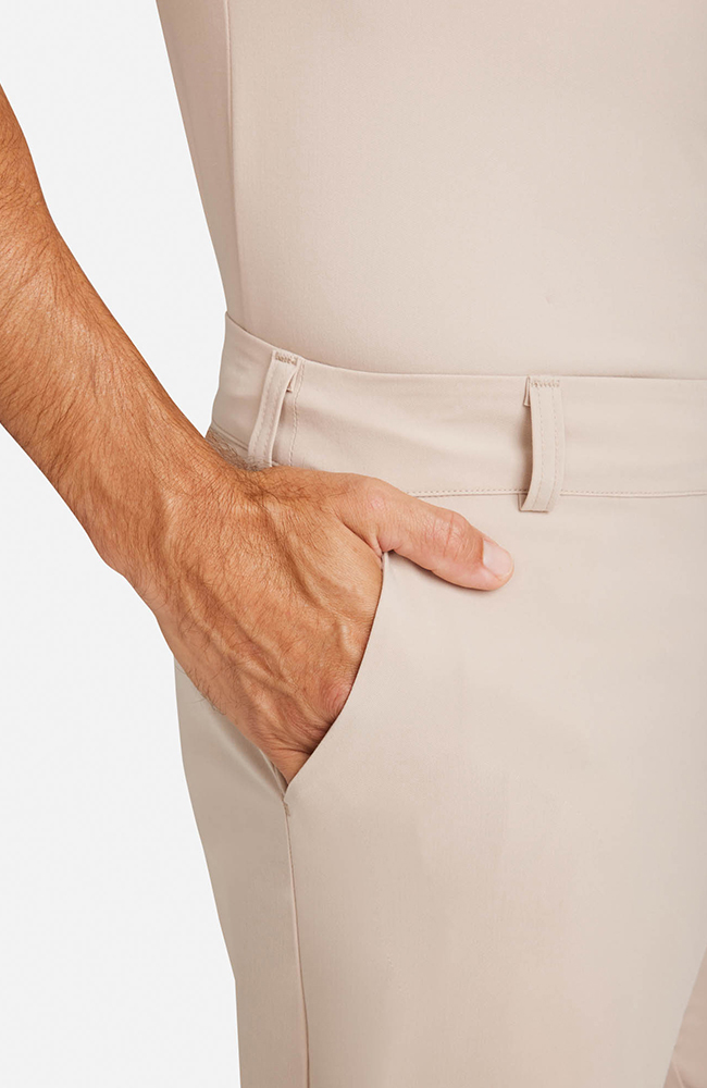 Men's Scrub Set: Rib Collar Henley Top & Cuffed Trouser Pant, , large