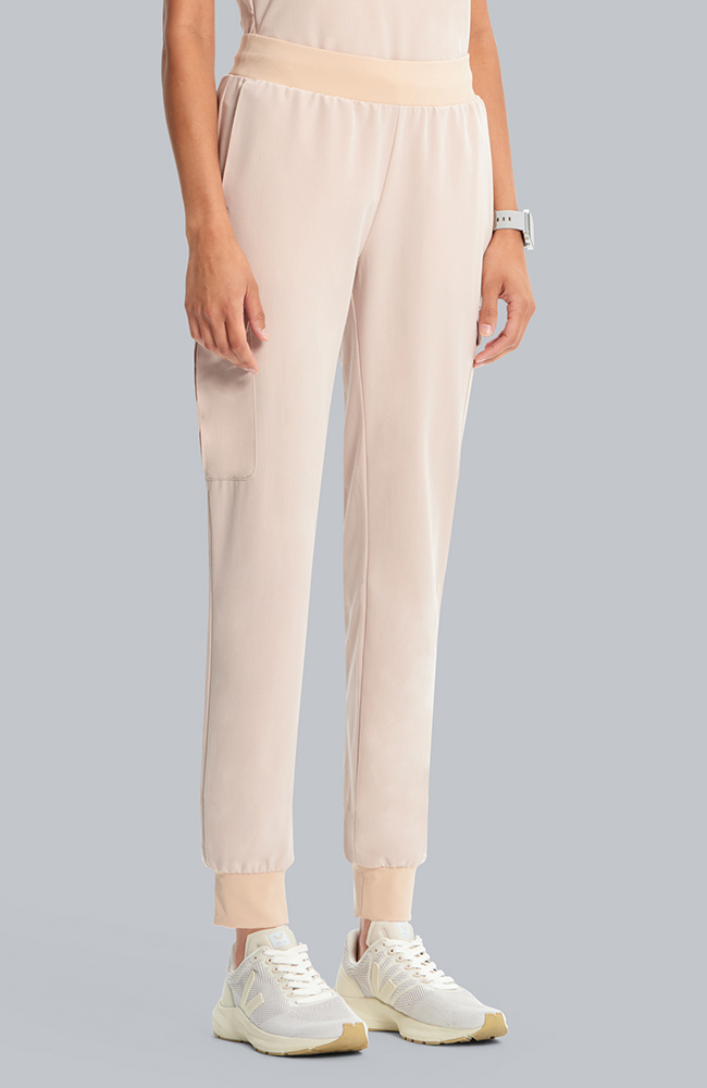 Women's Scrub Set: Flora 3-Pocket Top & Bosque Jogger Pant, TAT Toasted Tan | brown, large