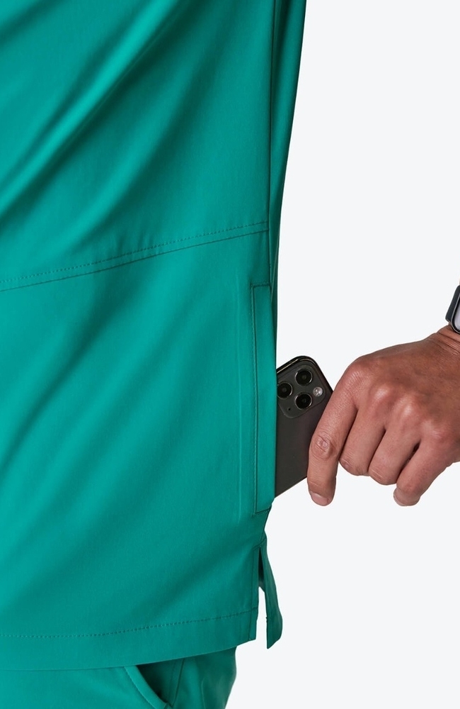 Men's Realm V-Neck Scrub Top, SRG Surgical Green | green, large