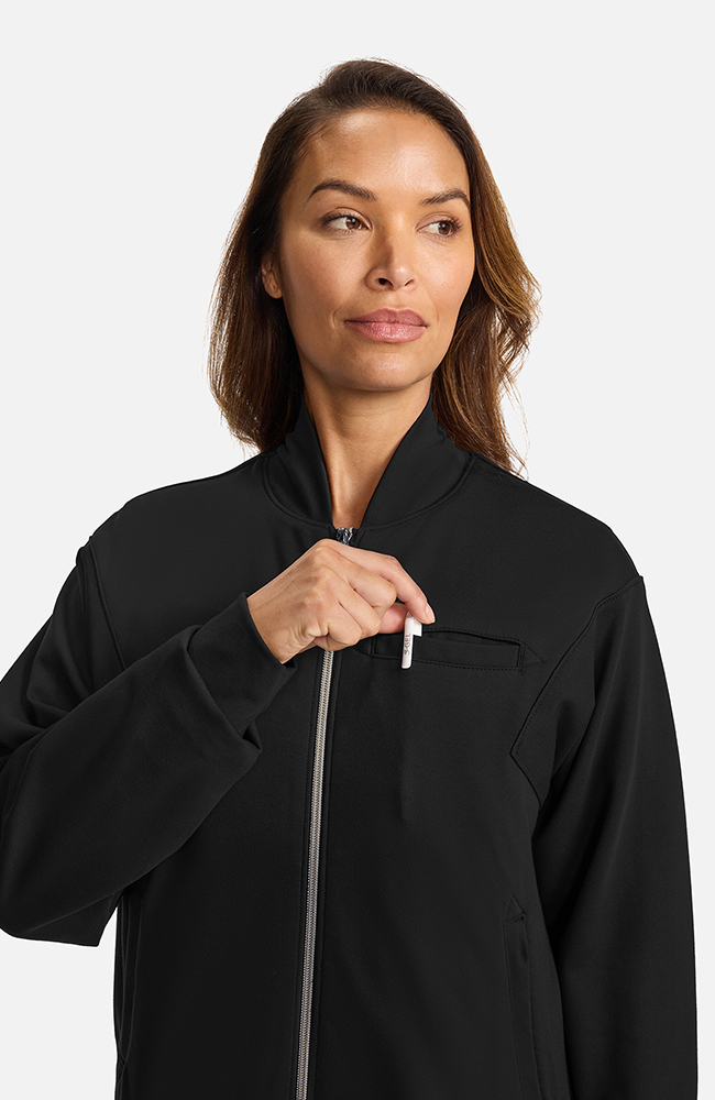 Women's Ponte Jacket, BLK Black | black, large