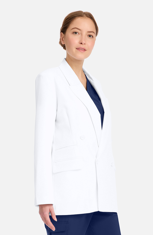 Women's Ada Double Breasted 29" Lab Coat, WHT White | white, large