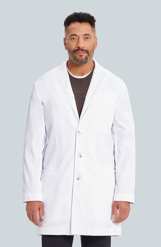 Men's H. W. Cushing Slim Fit 36" Lab Coat, WHT White, large