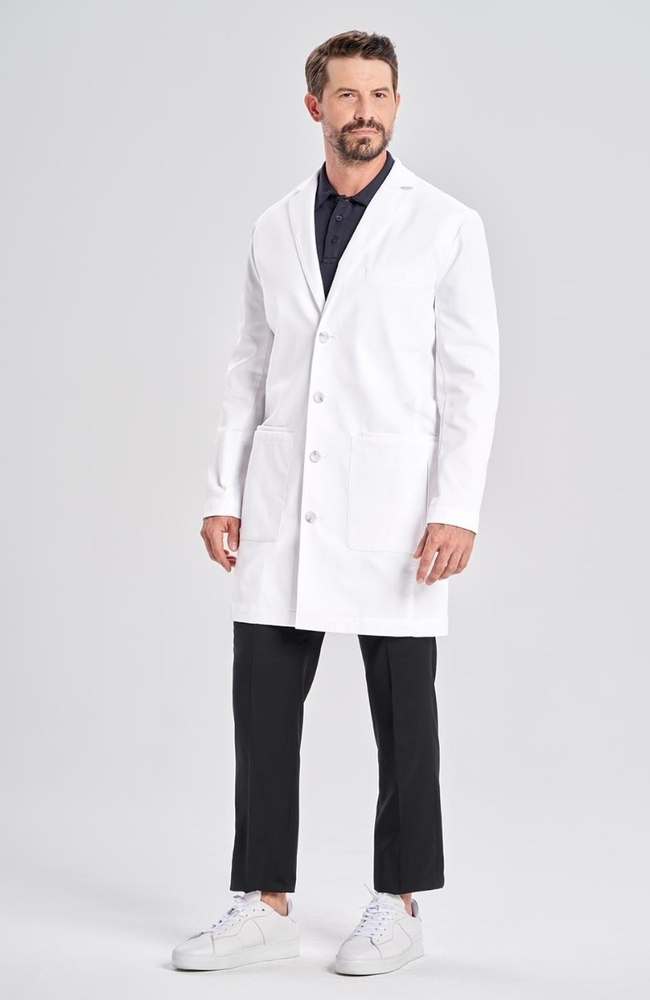 Men's Osler Slim Fit 36&frac12;" Lab Coat, WHT White | white, large