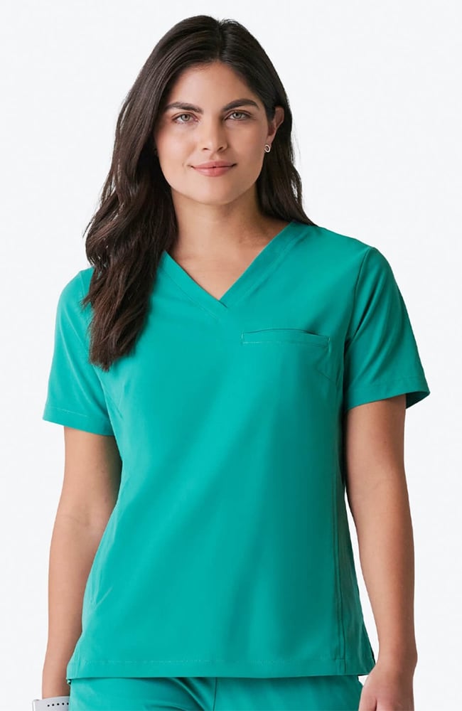 Women's Vista V-Neck Scrub Top, SUR Surgical Green | green, large