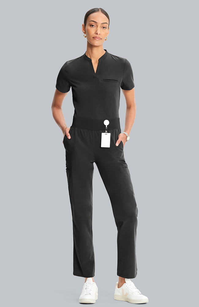 Women's Straight Leg Ankle Scrub Pant, BLK Black, large