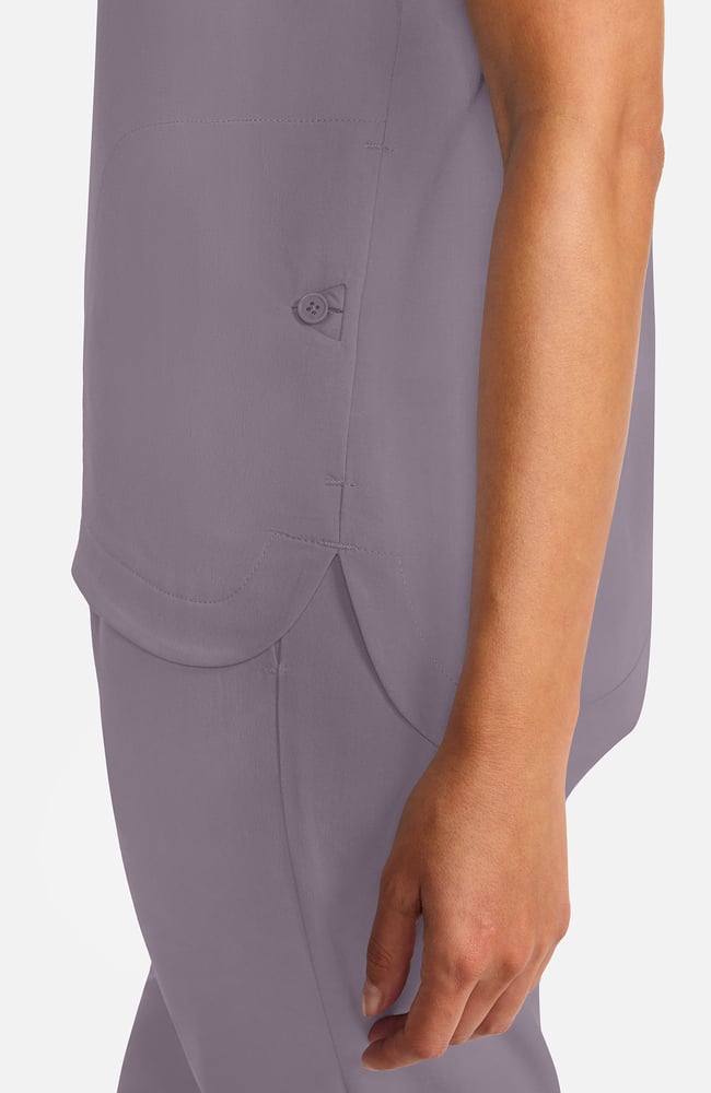 Women's Quarter-Zip Dolman Scrub Top, MIN Mink | grey, large