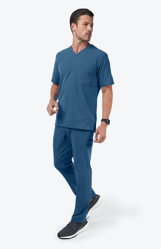 Men's Apex V-Neck Scrub Top, OCE Ocean, large