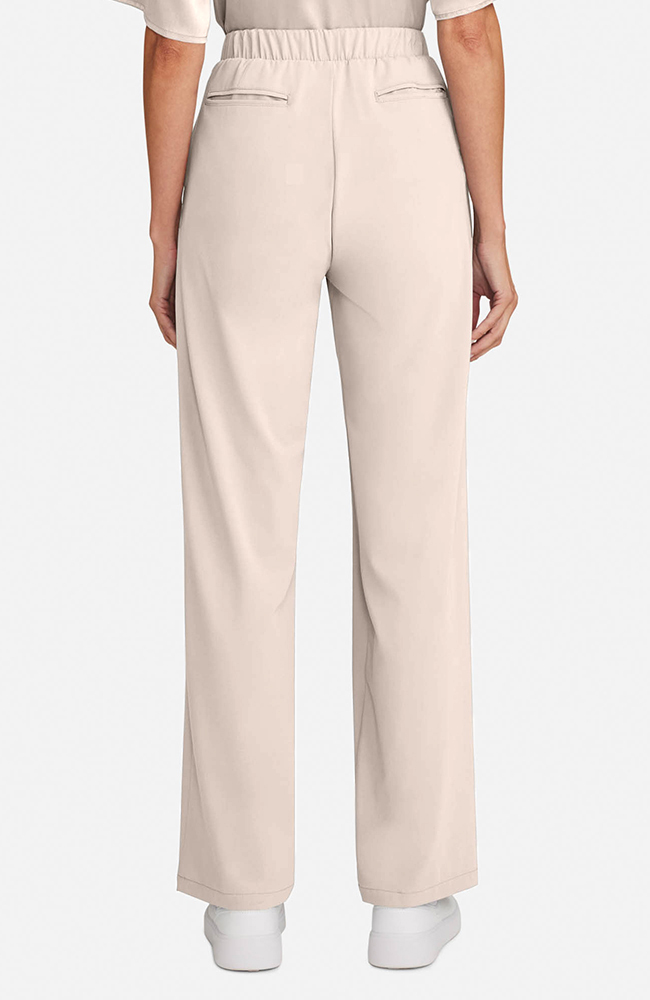 Women's Scrub Set: Silk Dolman V-Neck Top & Pleated Wide Leg Pant, , large