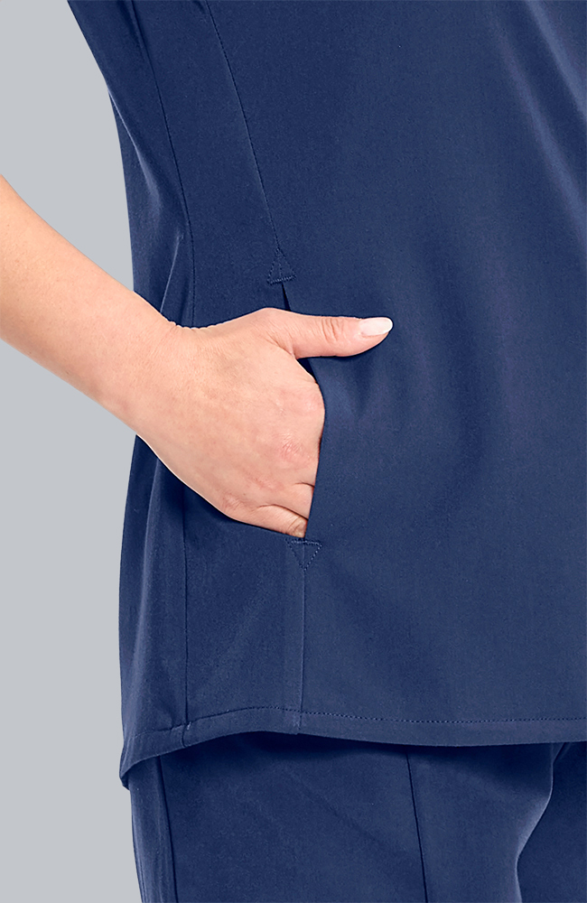 Women's Scrub Set: Flora 3-Pocket Top & Straight Leg Ankle Pant, NAV Navy | navy, large