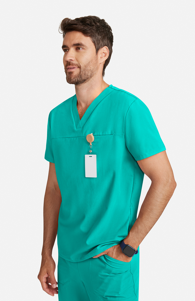 Men's Vapor 3-Pocket V-Neck Seamed Scrub Top, , large
