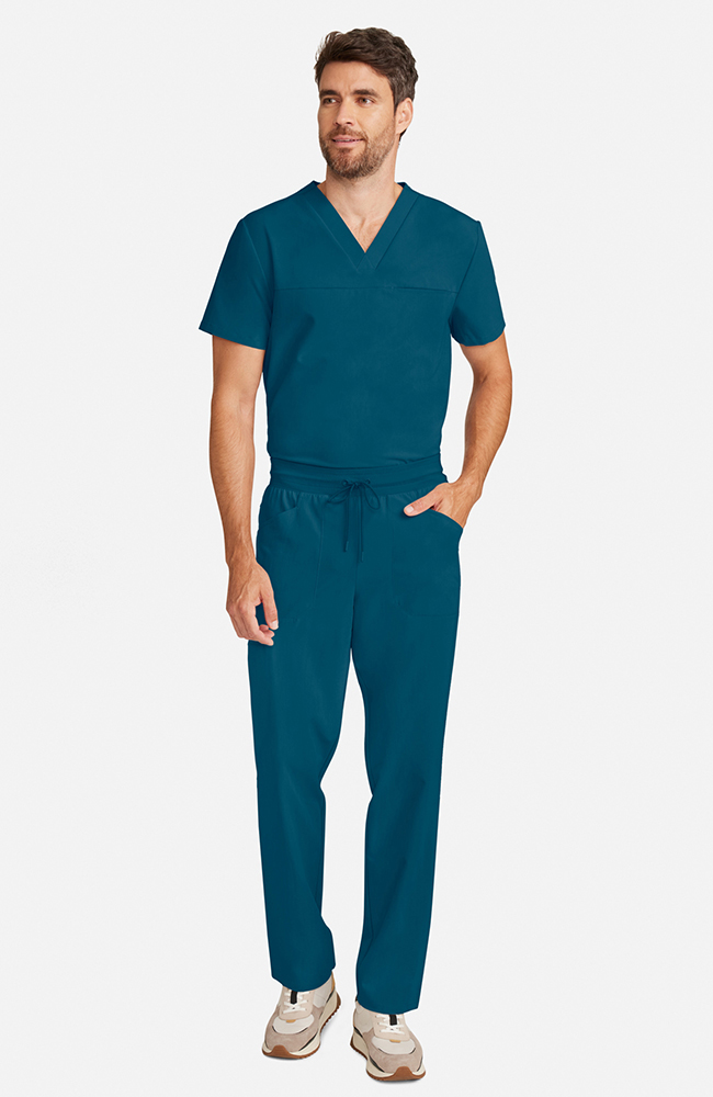 Men's Scrub Set: Vapor 3-Pocket Top &  Zephyr Straight Leg Pant, CAR Caribbean Blue | caribbean blue, large