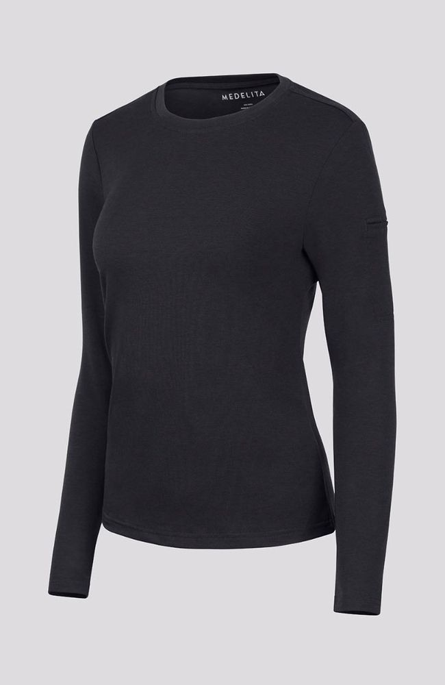 Women's Eco Long Sleeve Tee, BLK Black, large