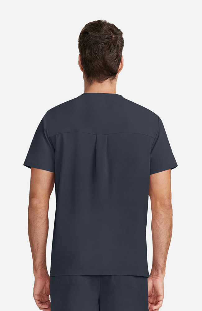 Men's Vapor 3-Pocket V-Neck Seamed Scrub Top, PWT Pewter | pewter, large