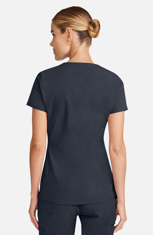 Women's Scrub Set: Flora 3-Pocket Top & Straight Leg Ankle Pant, PWT Pewter | pewter, large