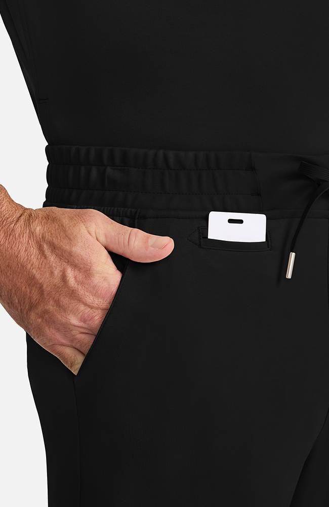 Men's Ponte Cargo Scrub Pant, BLK Black | black, large