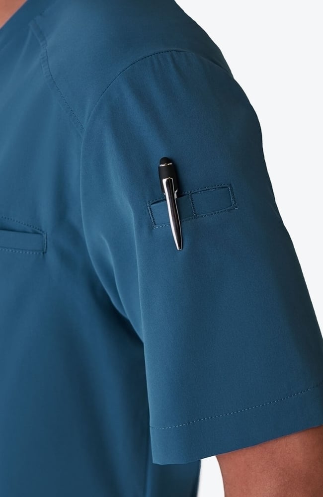 Men's Realm V-Neck Scrub Top, OCE Ocean | blue, large