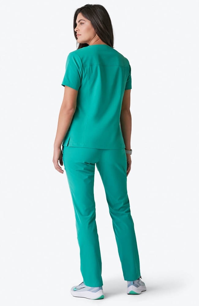 Women's Vista V-Neck Scrub Top, SUR Surgical Green, large