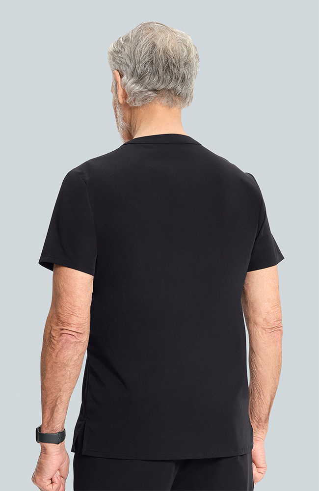 Men's Cirrus Split Crew Neck Scrub Top, BLK Black | black, large