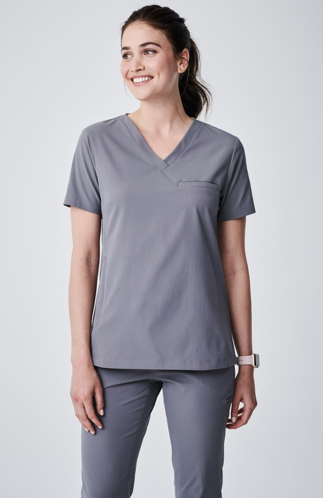 Women's Vista V-Neck Scrub Top, GRE Grey | grey, large