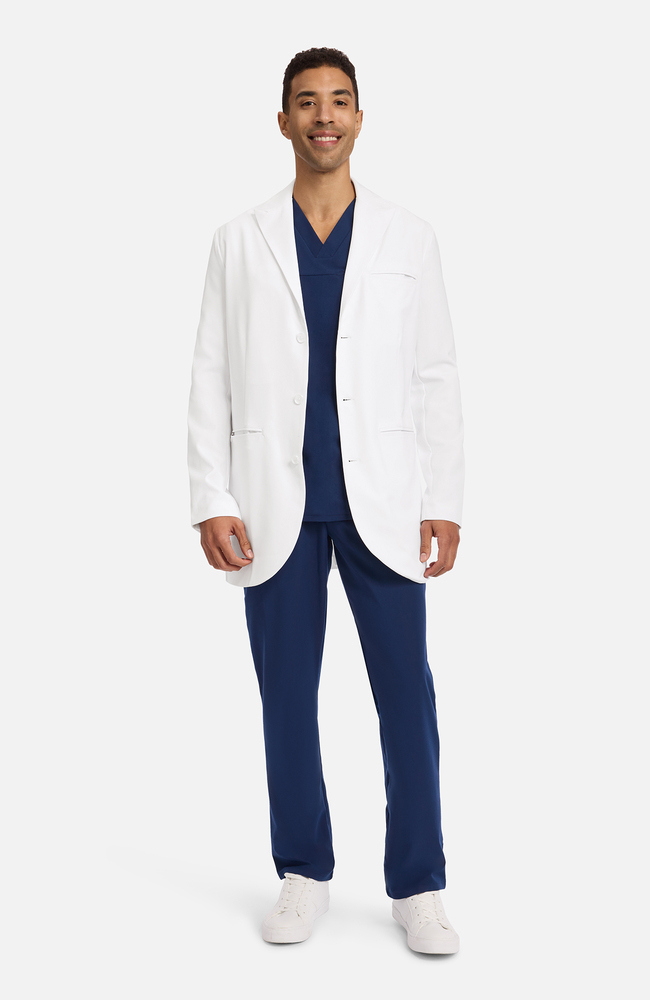 Men's Jonas Fitted 34½" Lab Coat , WHT White | white, large