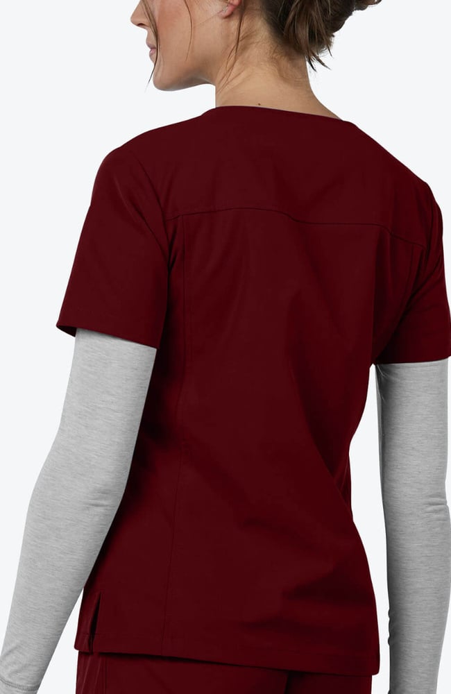 Women's Vista V-Neck Scrub Top, SNG Sangria, large